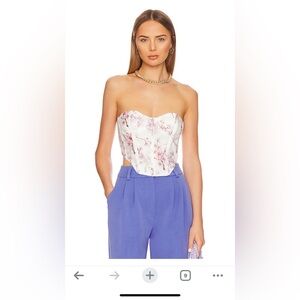 Bardot Floral Bustier Top Size XS Pink & Cream 🌸